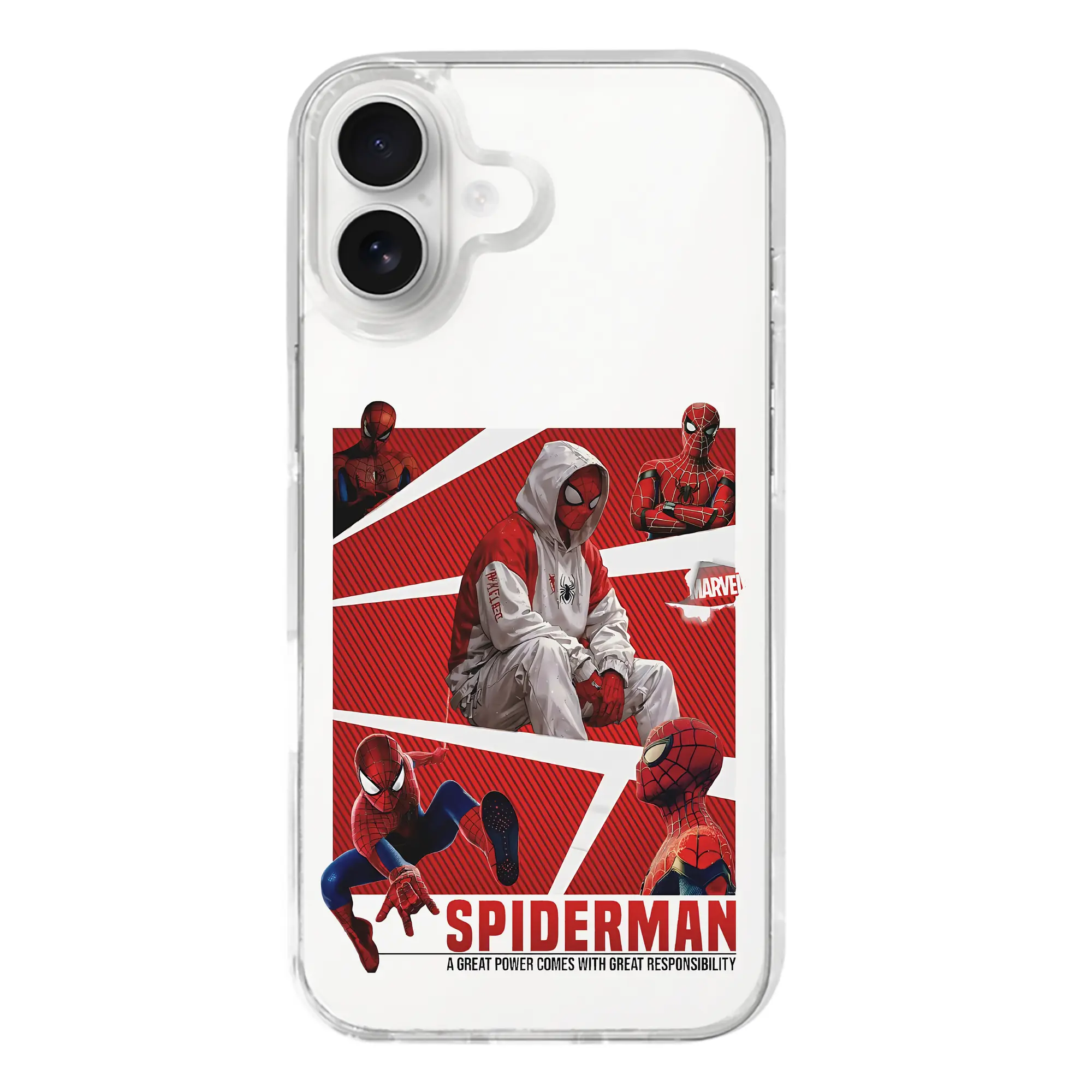 アベンジャーズ (Avenjāzu) グッズ スパイダーマン（Spider-Man） - iPhone 17シリーズ 透明スマホケース – 薄型・耐衝撃・精密フィット保護カバー